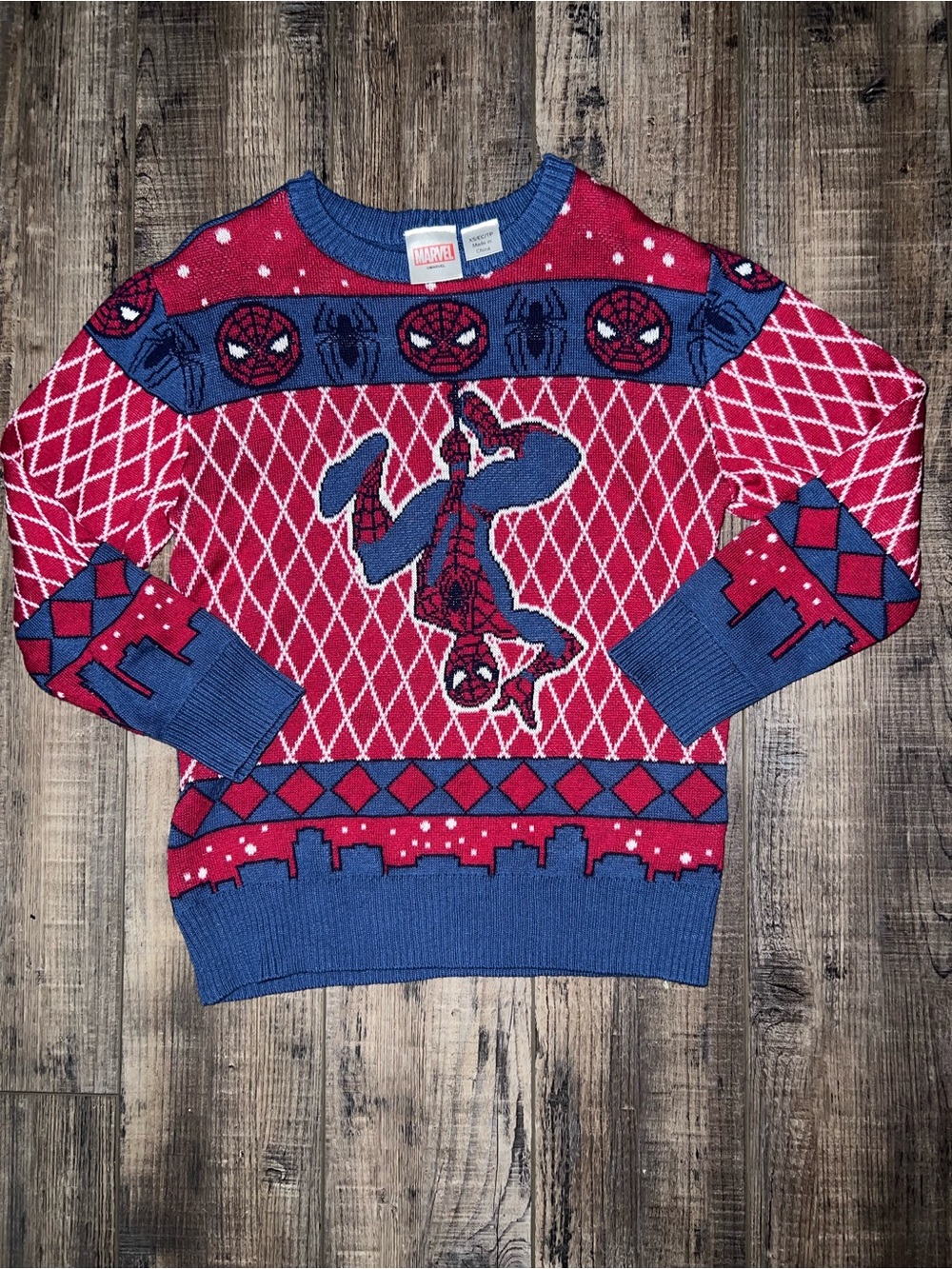 Marvel Red & Blue Spider-Man Graphic Crewneck Sweater
